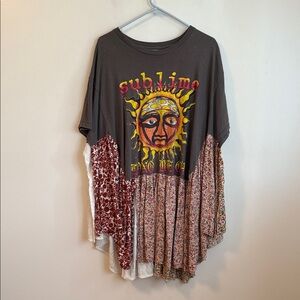 Preowned Women’s OS oversized concert bohemian shirt dress